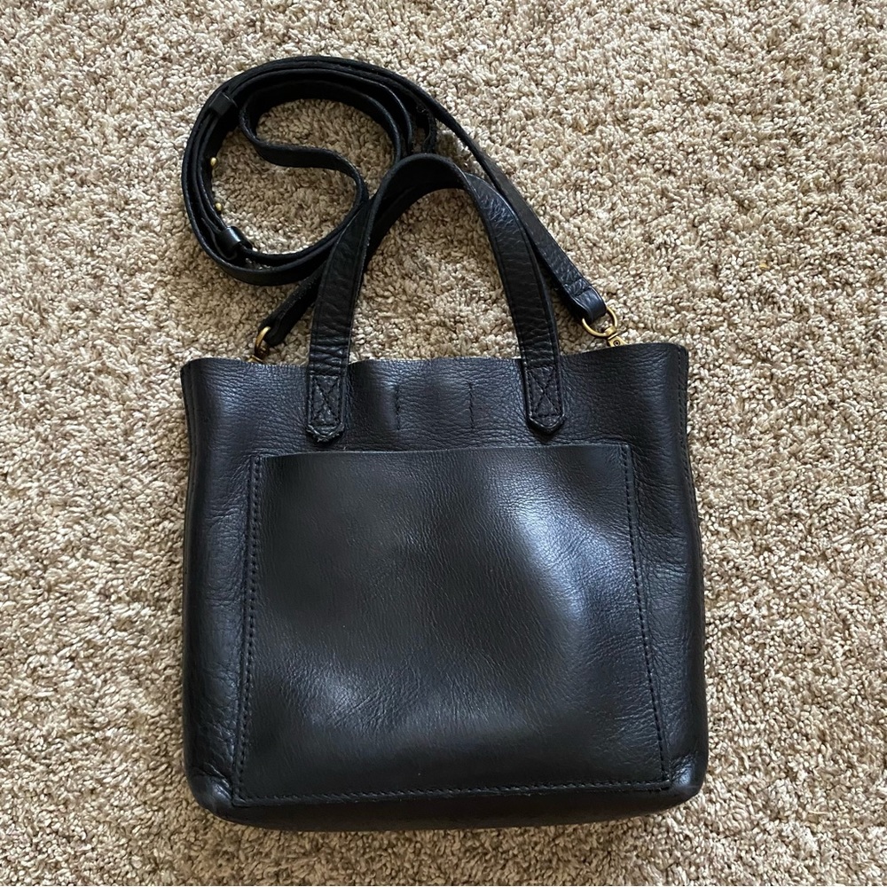 Madewell Small Transport Tote - Black Leather